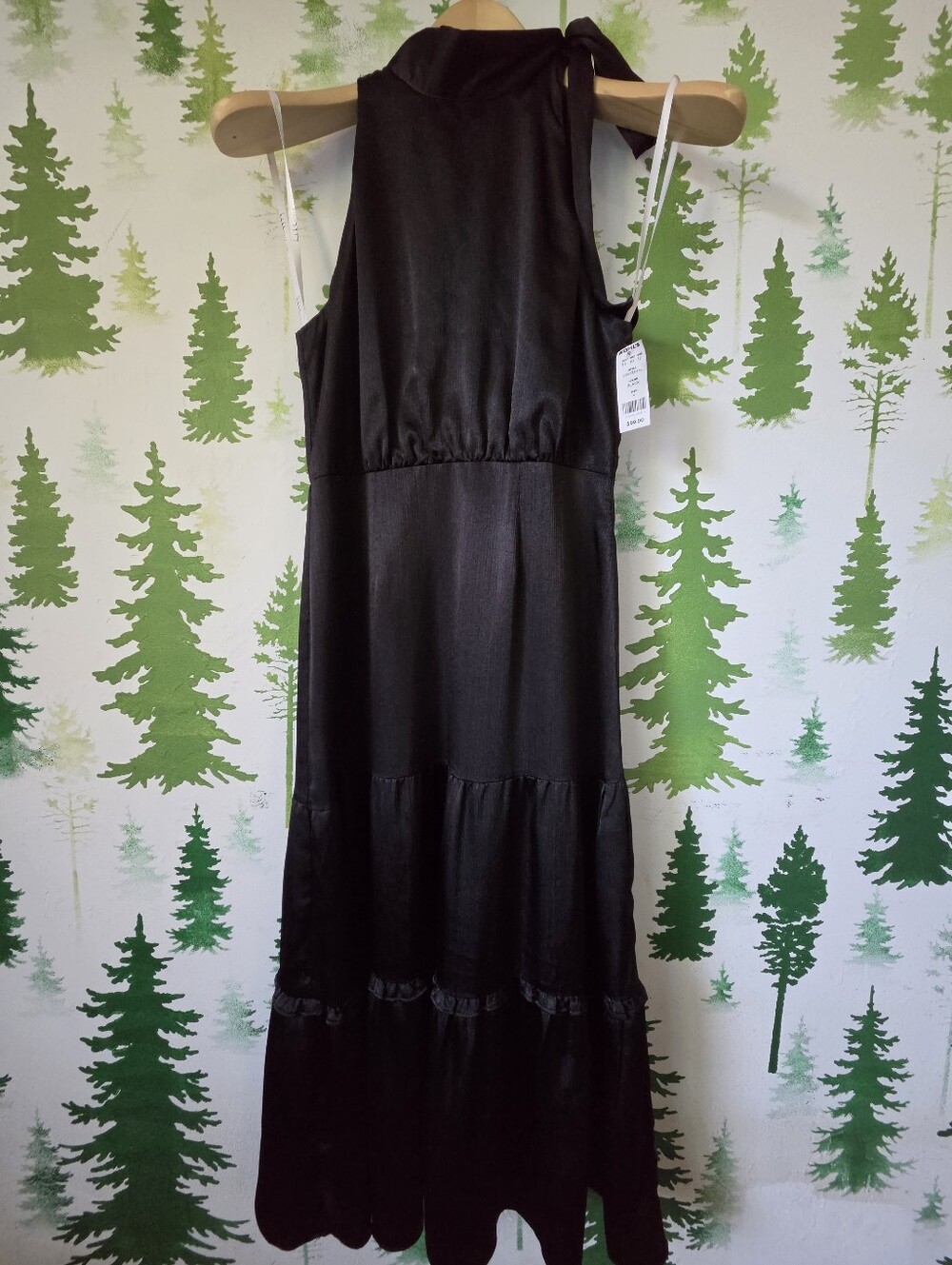 Nicole Miller Black Tie Neck Halter Dress